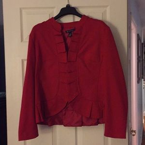 Red ruffled jacket